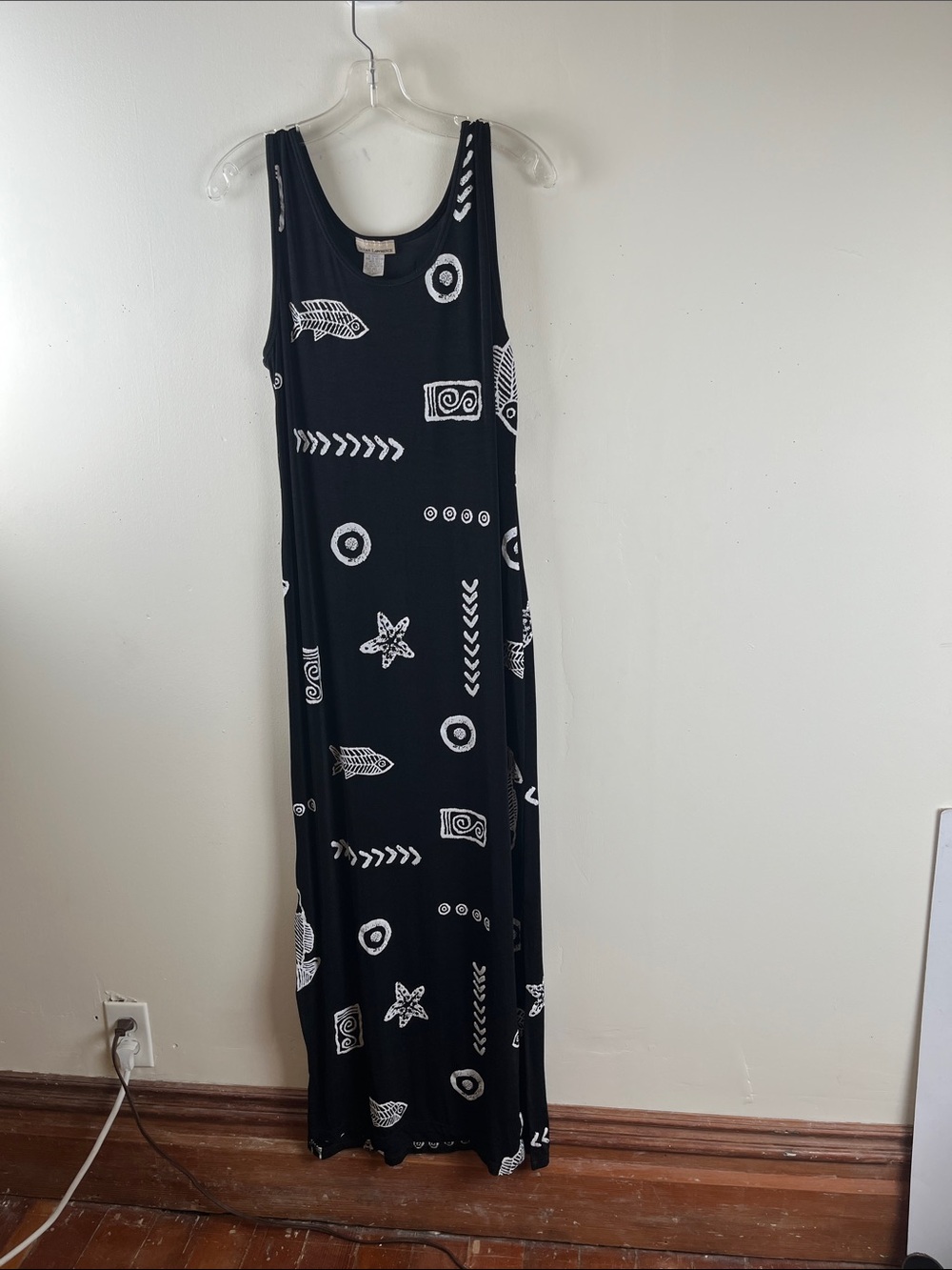 Susan Lawrence 
Black and White Patterned Maxi Dress